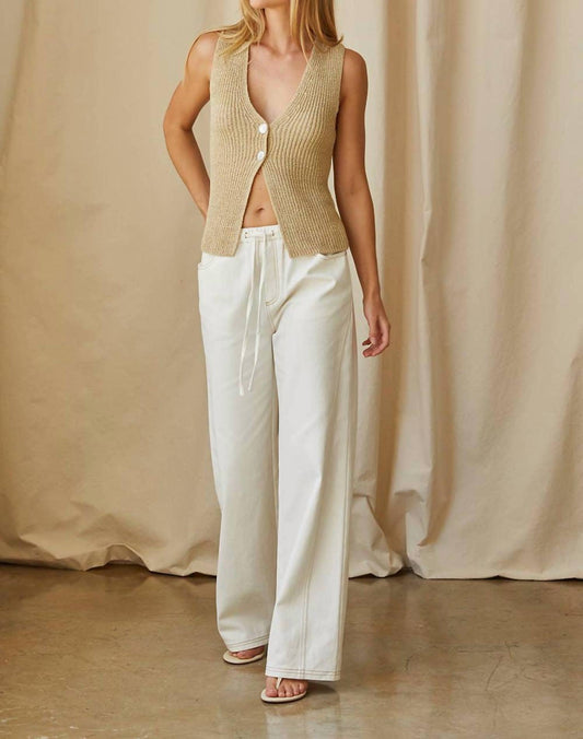 Crescent - Rena Denim Wide Leg Pants - clothing - cotton - pants