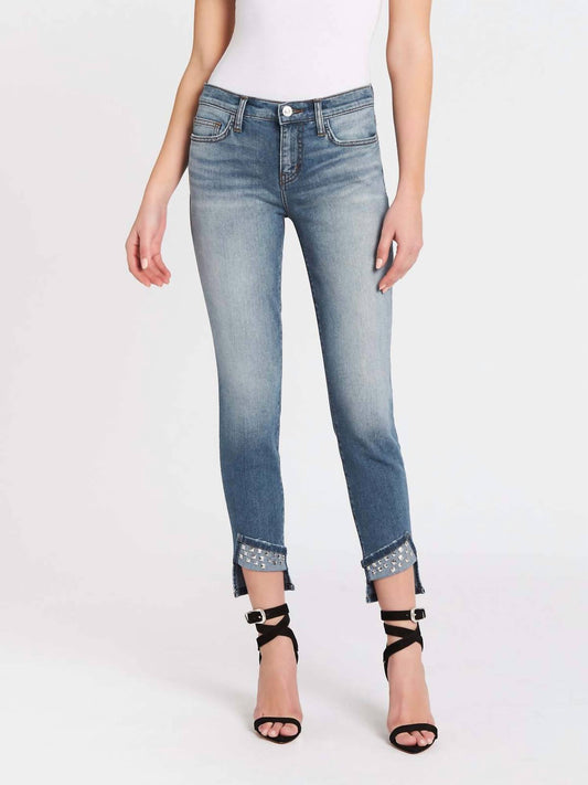 Current/Elliott - Turnt Ankle Skinny Stiletto Jeans - blue - clothing - cotton - blend