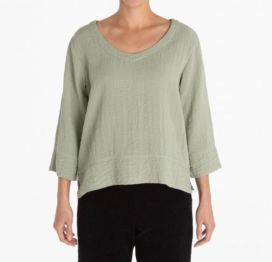 Cut Loose - V - neck Vent Top - clothing - green - rayon