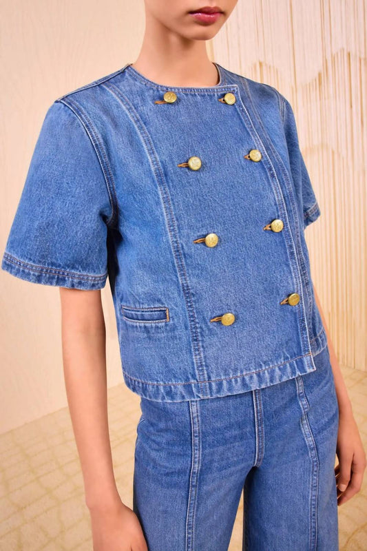 Ulla Johnson - Serge Short Sleeve Denim Jacket