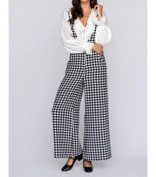Storia - Houndstooth Tweed Wide Leg Jumpsuit