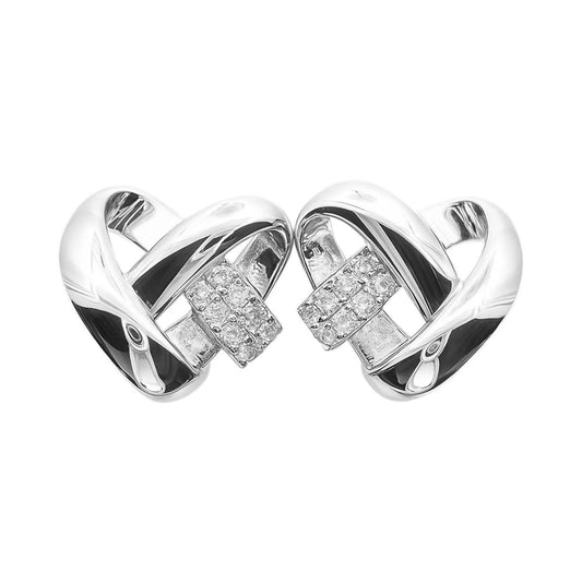 Allyanna Gifts - Women's Cubic Zirconia Intertwined Heart Stud Earrings