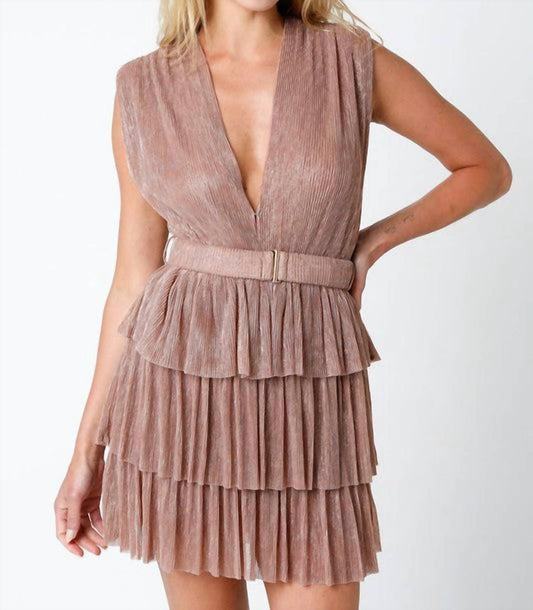 Olivaceous - Alexia Pleated Dress