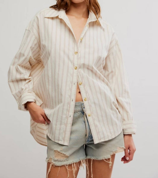 Free People - Striped Varsity Vibes Shirt