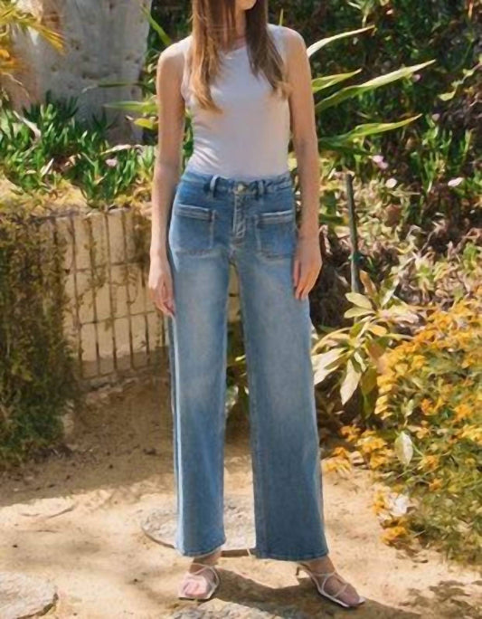 Lovervet - High Rise Front Pocket Wide Leg Jeans