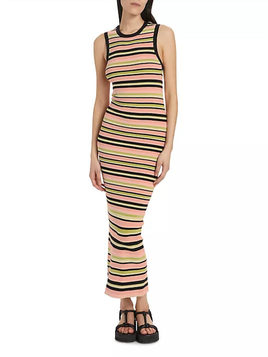 Atm - YARN STRIPE SLEEVELESS MIDI DRESS