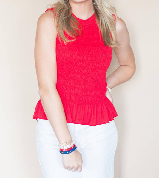 Anniewear - All American Flare Sleeveless Peplum Top