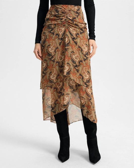 Veronica Beard - Paisley Ruched High-low Skirt