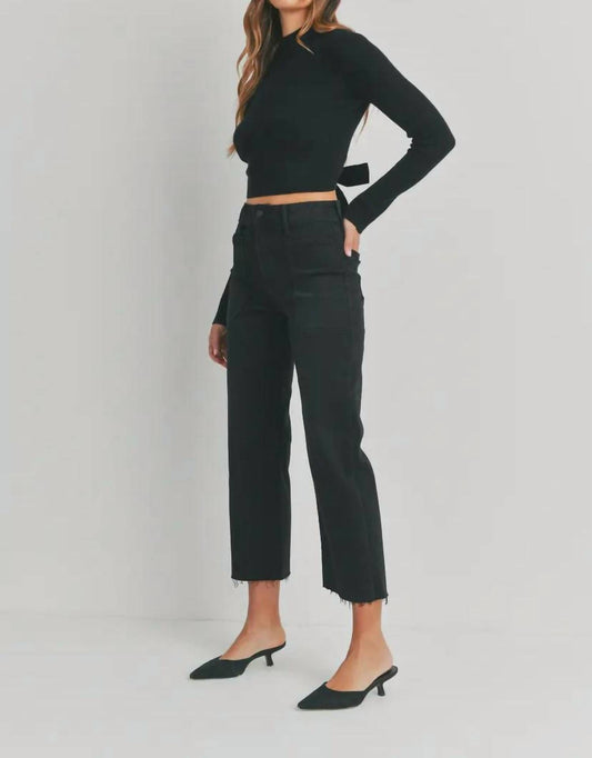 Just Black Denim - High Rise Wide Leg Utility Pocket Jean