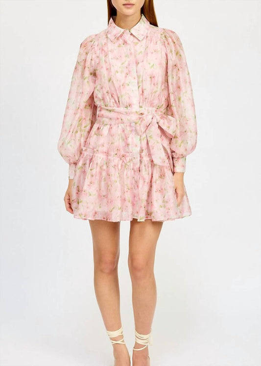 En Saison - Josette Long Sleeve Mini Dress