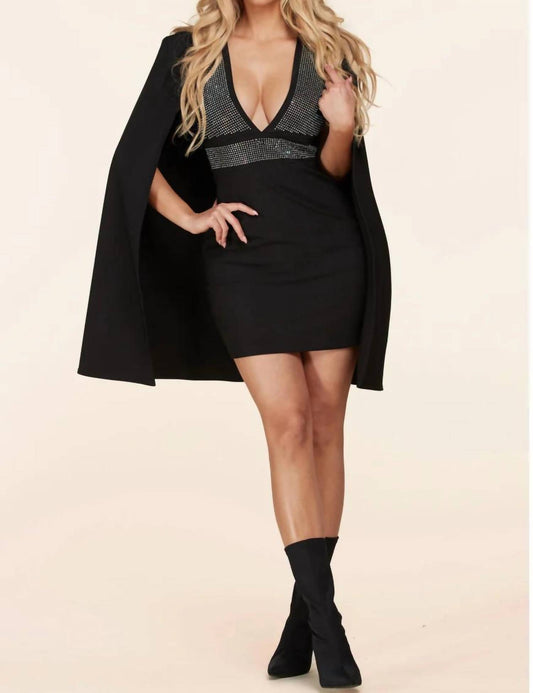 L'Atiste - Structured Cape Mini Dress
