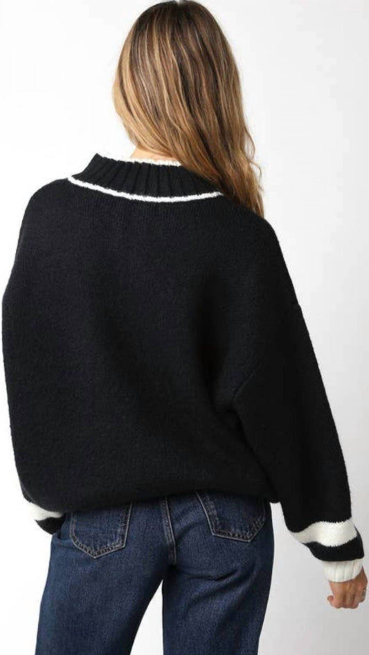 Olivaceous - Quarter Zip Sweater