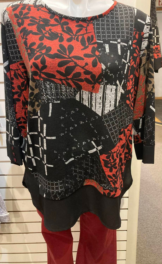 Bali Corp. - Women's 3/4 Patterned tunic