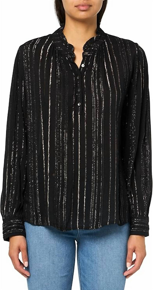 Velvet By Graham & Spencer - Lurex Stripe Lolita Blouse