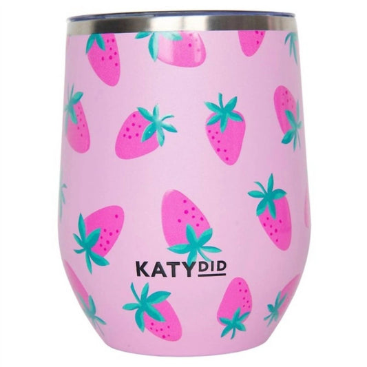 Katydid - Subtle Strawberry Insulated Stainless Steel Wine Tumbler