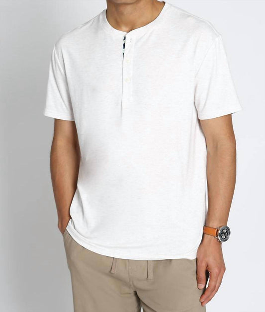Jachs New York - Stretch Poly Viscose Short Sleeve Henley Tee