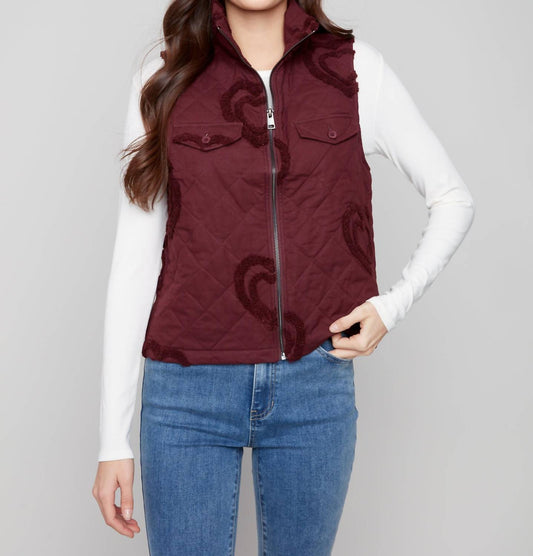 Charlie B - Boucle Quilted Short Vest