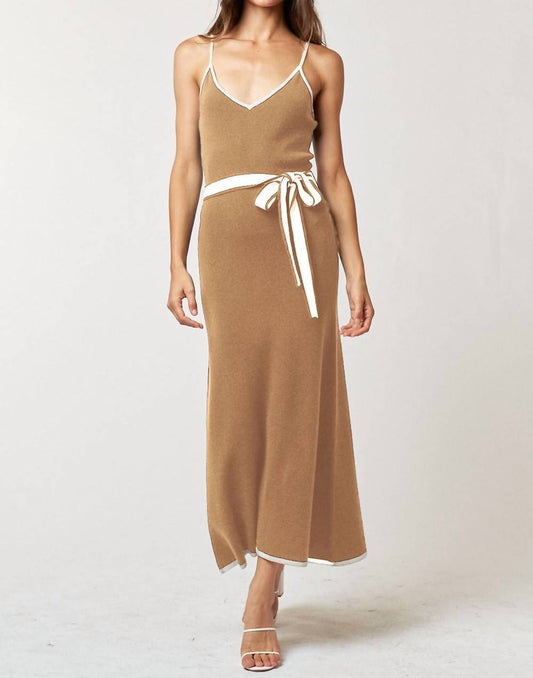 Lalavon - Katalina Knit Waist Tie Midi Dress