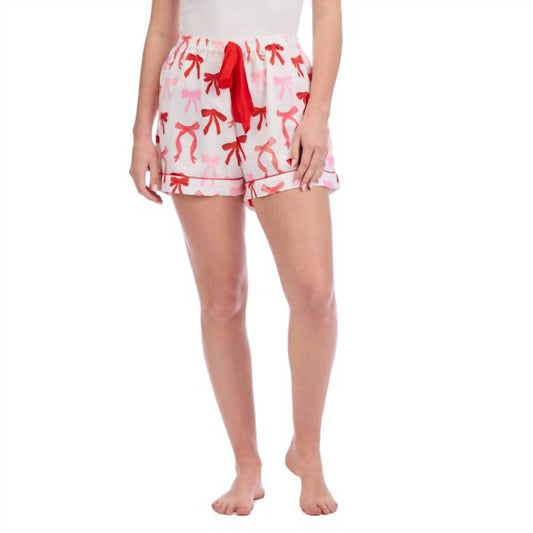 Mudpie - Bow Holiday Pajama Shorts