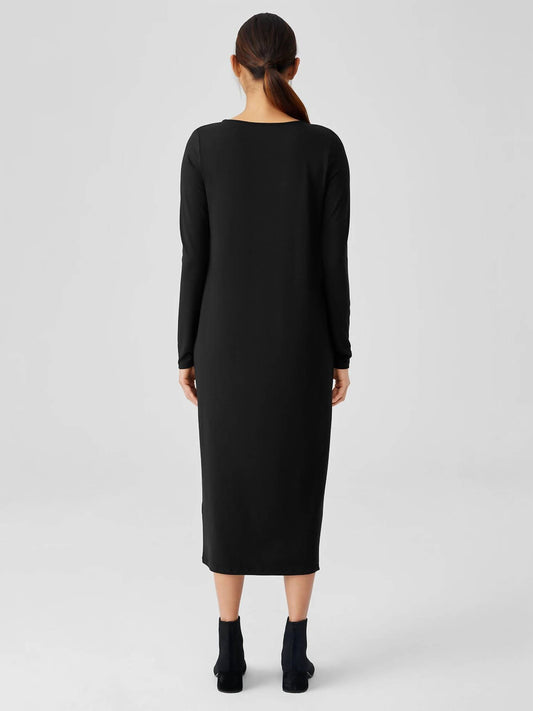 Eileen Fisher - Stretch Jersey Knit Jewel Knit Midi Dress