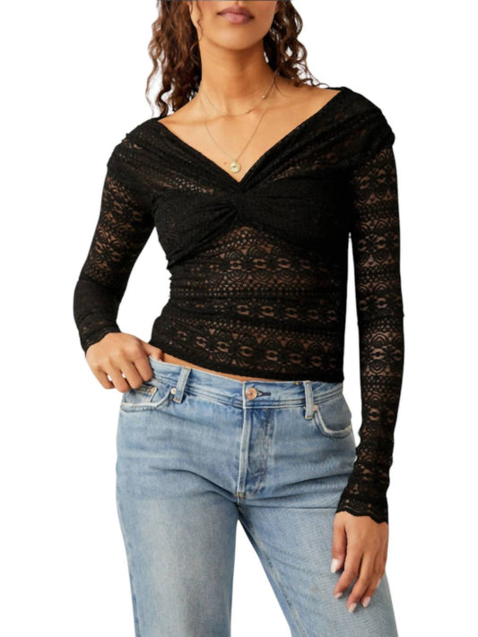 Free People - Hold Me Closer Twisted Lace Top
