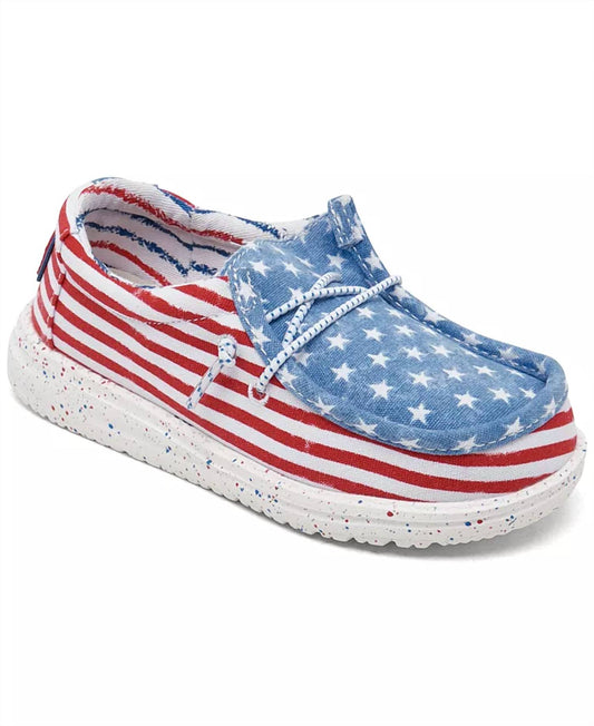 Hey Dude - Kid's Wally Patriotic Casual Moccasin Sneakers