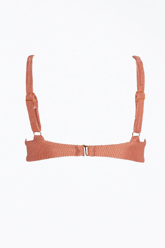 REBECCA RIBBED O-RING BIKINI TOP