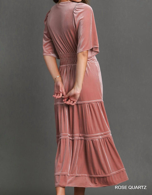 Umgee - Bliss Velvet Tiered Maxi Dress