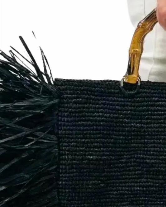 Baldiz - Sage Raffia Hand Bag