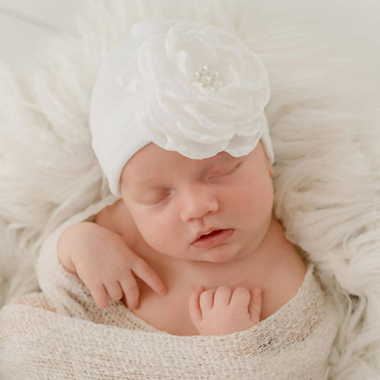 Ilybean - Silk Flower And Pearl Accents Nursery Hat