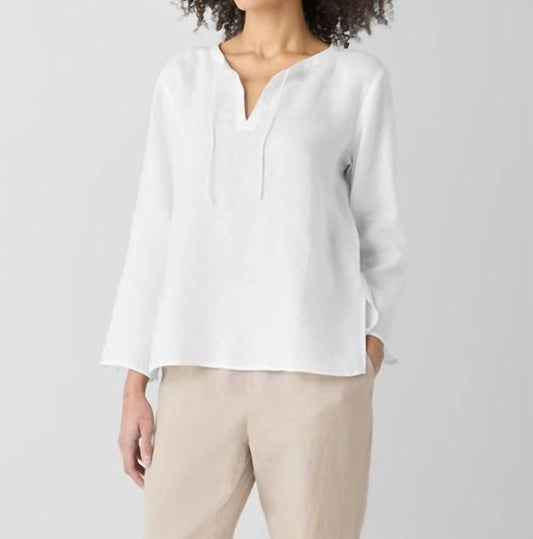 Eileen Fisher - Organic Handkerchief Linen Round Neck L/S Top