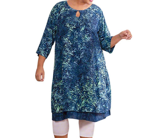 On The Plus Side - Sireli Batik Long Sleeve Dress - Plus Size