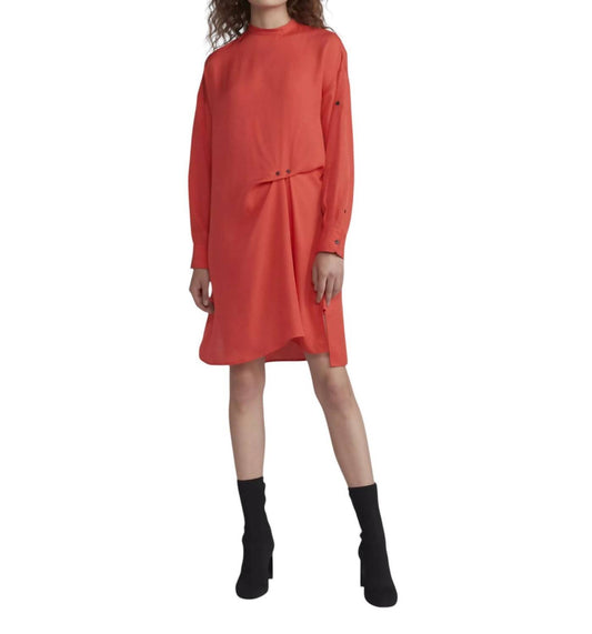 Rag & Bone - Jacklin Long-Sleeve Draped Shift Shirt Dress