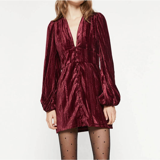 Bardot - Crinkle Velour Mini Dress