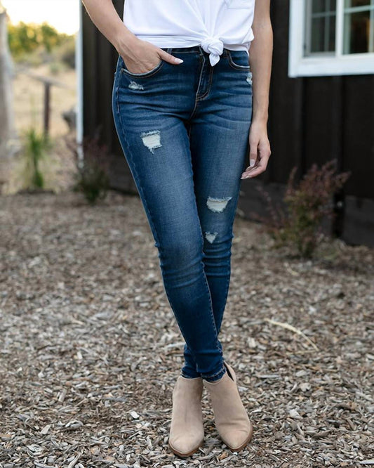 Grace And Lace - Repurpose Denim Distressed Jeans