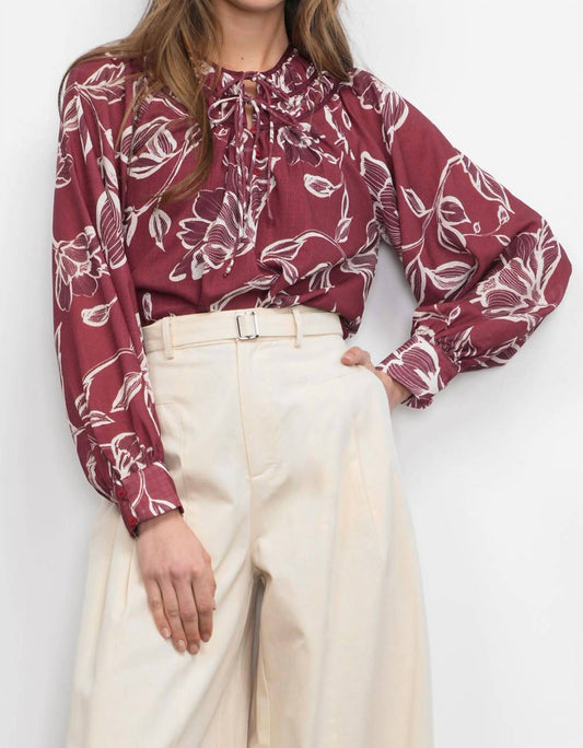 Greylin - Luiza Ruched Neckline Blouse