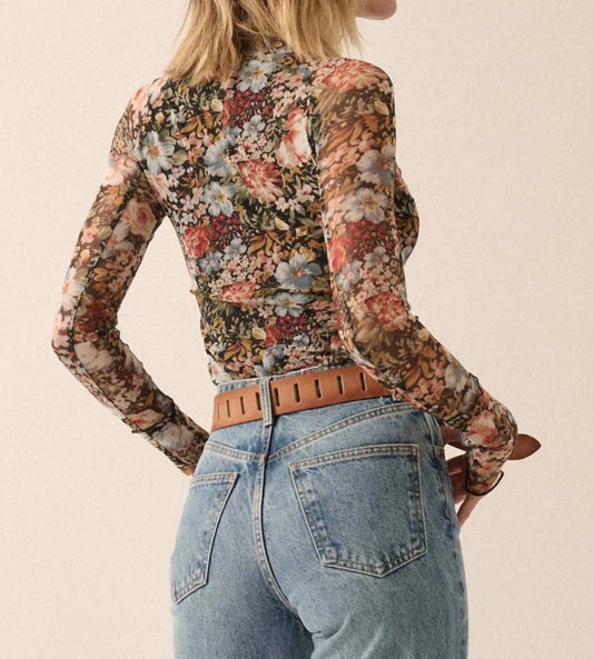 Promesa - Victoria Floral Mesh Top