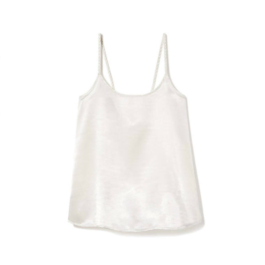 Daisy Satin Tank with Braided Straps & Elastic Back