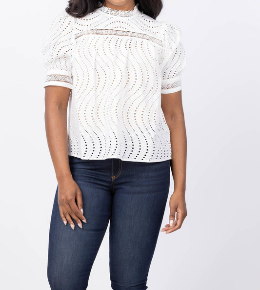 Ulla Johnson - Virginia Lace Collar Short Sleeve Blouse