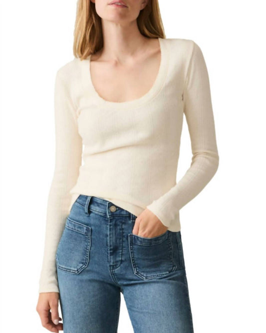 Faherty - Pacific Pointelle Scoop Neck Tee Top