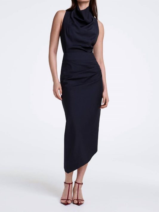 Smythe - Asymmetrical Mid Rise Midi Skirt