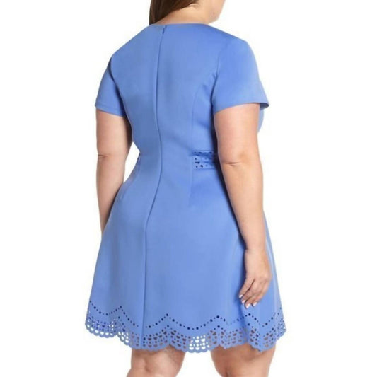 Vince Camuto - Laser Cut Pleated Scuba Dress