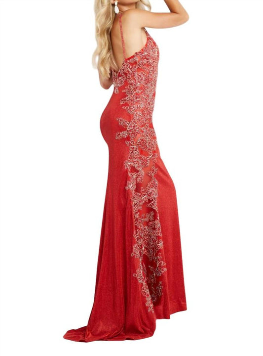Jovani - Fitted Embroidered Prom Dress