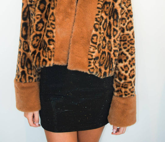 Highlight - Hooded Fur Leopard Jacket