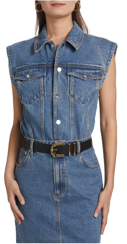 Ronny Kobo - Denim Sleeveless Bodysuit