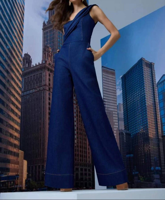 Strass - Denim Wide Leg Jumpsuit