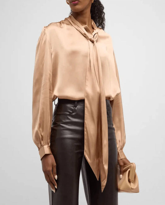 Frame - Femme Tie Neck Blouse