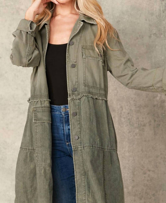 Sugarfox - Cotton Button Down Tiered Jacket - Plus