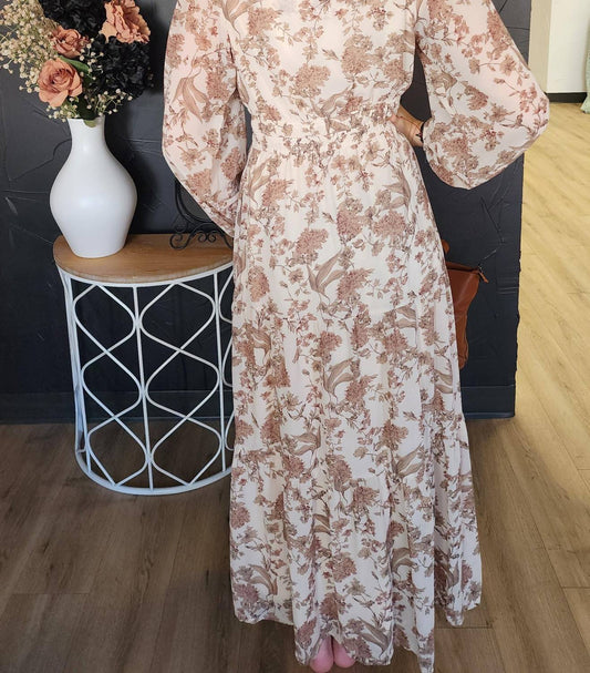 She + Sky - Floral Tiered Maxi Dress