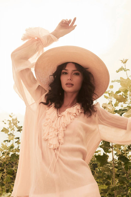 CHARLOTTE DEEP V-NECK BLOUSE